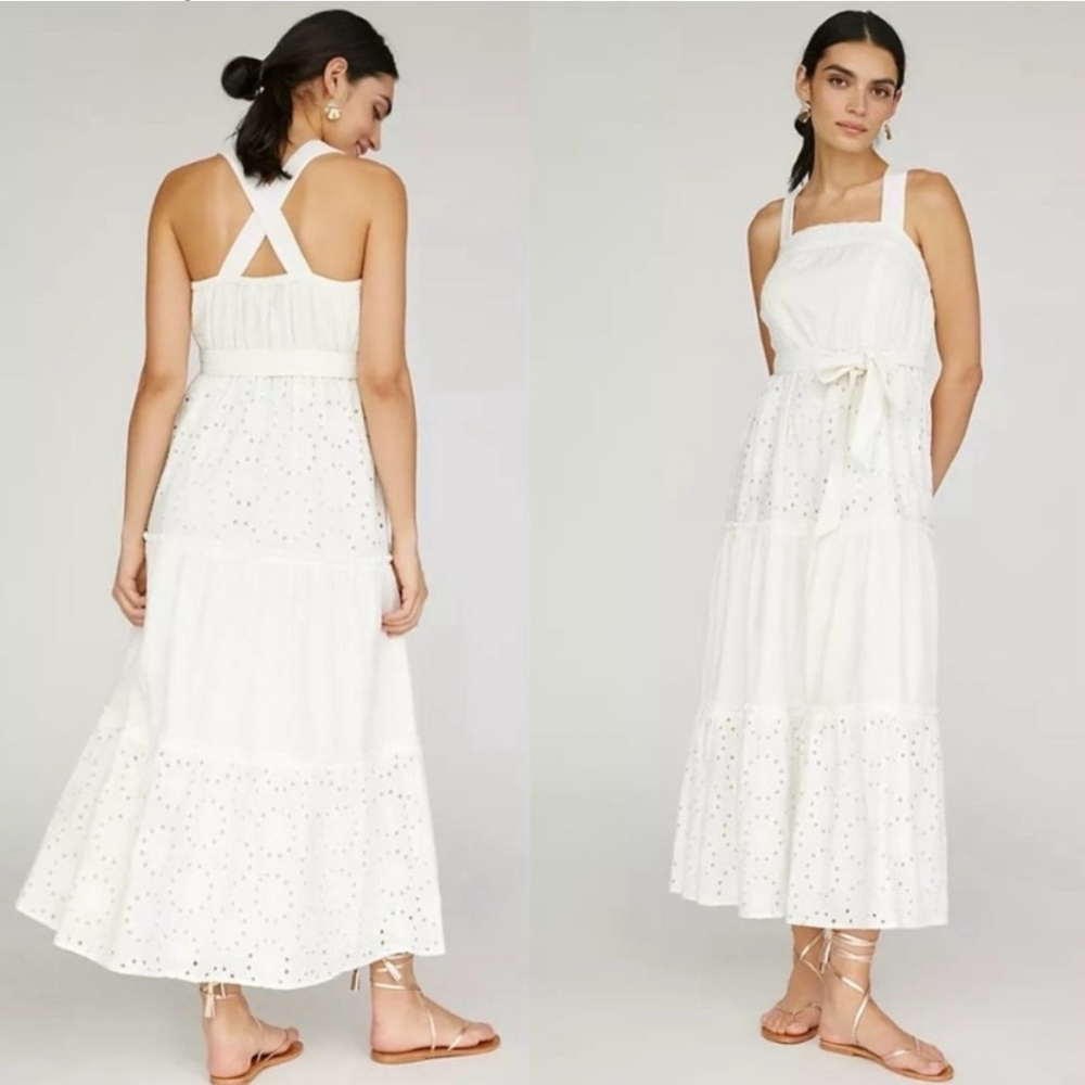 NWT Anthropologie Porridge White Eyelet Maxi Dress Summer - S